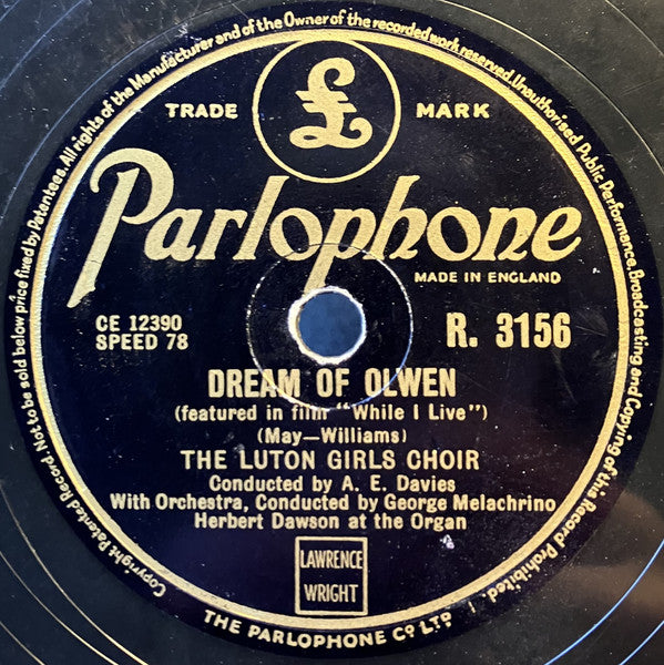 The Luton Girls' Choir : Barcarolle / Dream Of Olwen (Shellac, 10", DT)