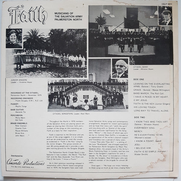 Musicians Of The Salvation Army Palmerston North : Faith (LP, Album)