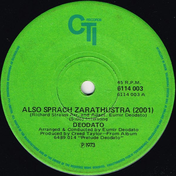 Deodato* : Also Sprach Zarathustra (2001) (7", Single)