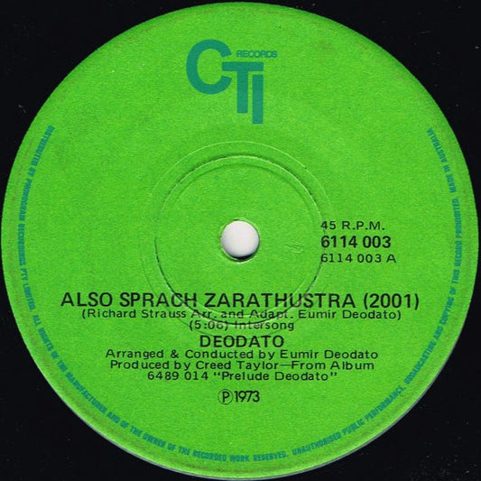 Deodato* : Also Sprach Zarathustra (2001) (7", Single)