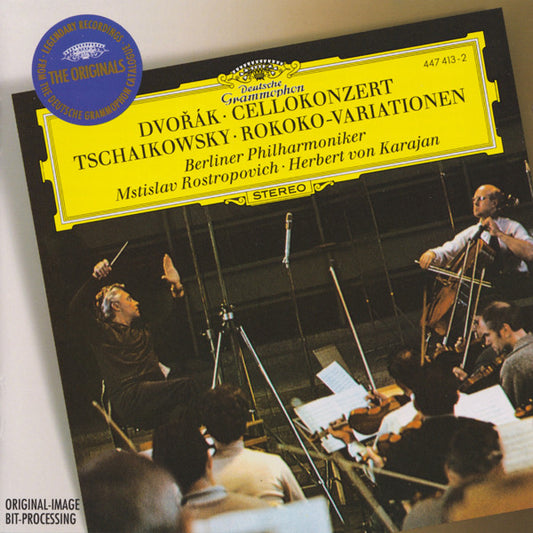 Dvořák* / Tschaikowsky* - Mstislav Rostropovich · Berliner Philharmoniker · Herbert von Karajan : Cellokonzert / Rokoko-Variationen (CD, Album, RE, RM)