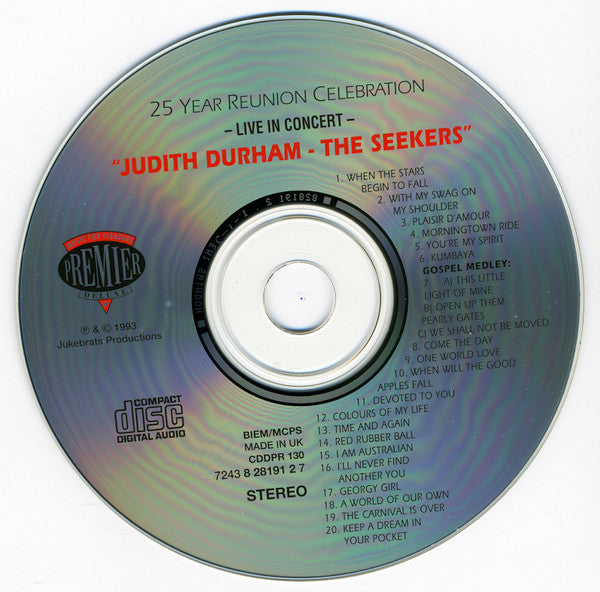 Judith Durham, The Seekers : 25 Year Reunion Celebration: Live In Concert At The Melbourne Concert Hall Australia (CD, Album)