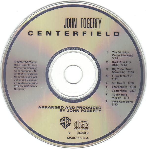John Fogerty : Centerfield (CD, Album, RE, SRC)