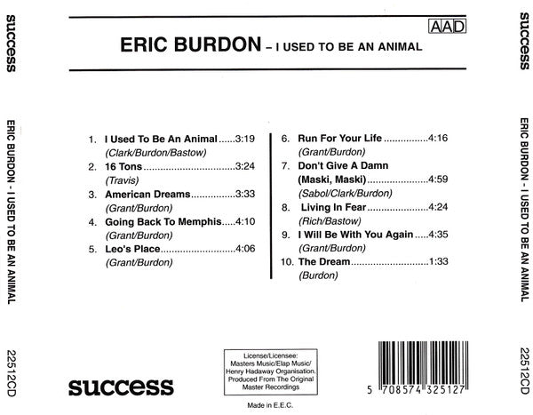 Eric Burdon : I Used To Be An Animal (CD, Album)