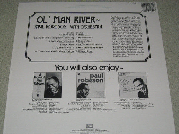 Paul Robeson : Ol' Man River (LP, Album, RE)