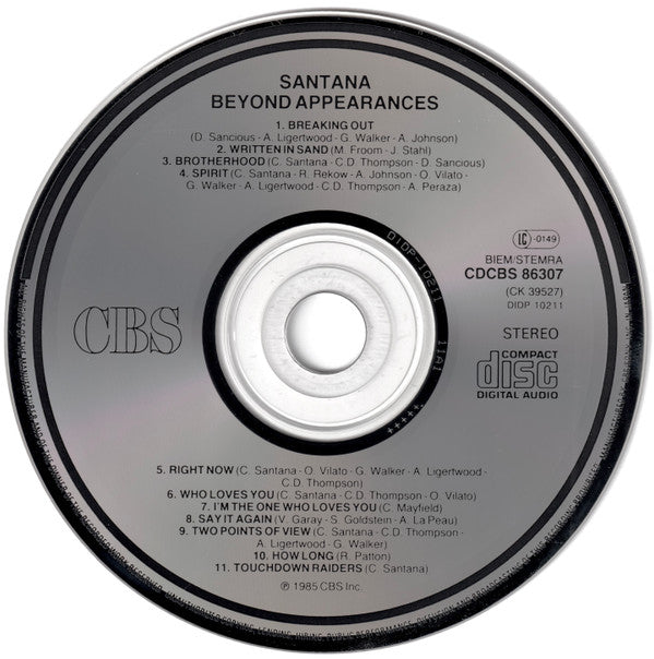 Santana : Beyond Appearances (CD, Album, Pre)