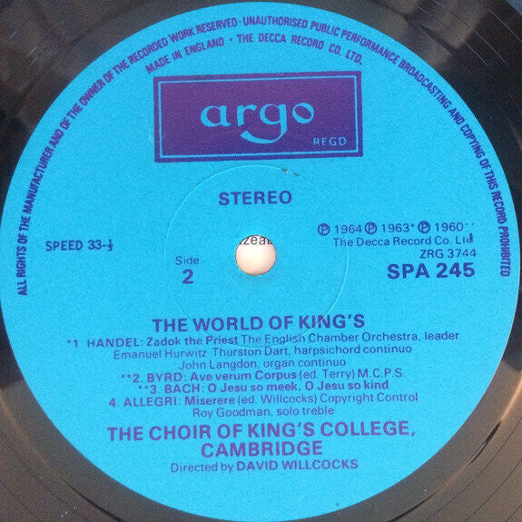 The Choir Of Kings College, Cambridge* Directed By David Willcocks : The World Of King's (LP, Comp)