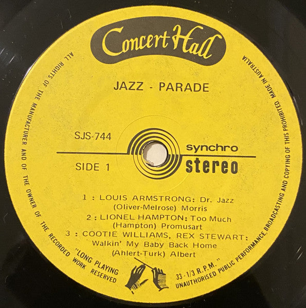 Various : Jazz Parade No. 2 (7", EP, Yel)