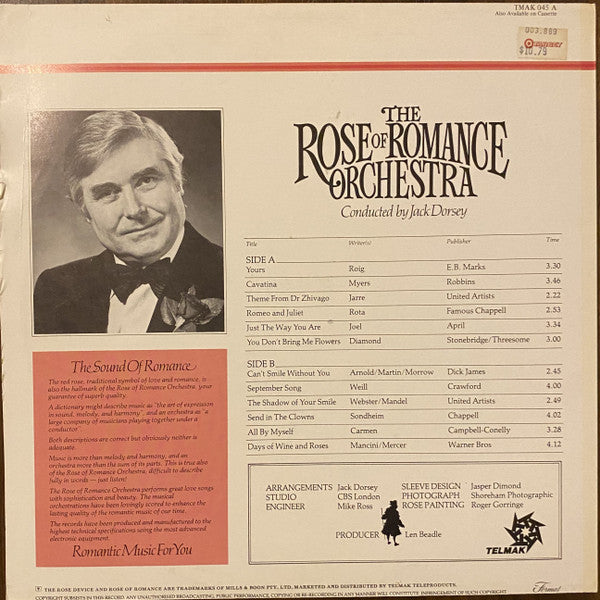The Rose Of Romance Orchestra Conducted By Jack Dorsey : Volume 1 (LP, Album)