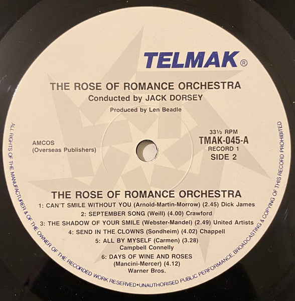 The Rose Of Romance Orchestra Conducted By Jack Dorsey : Volume 1 (LP, Album)