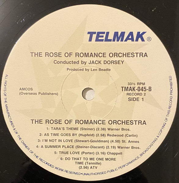 The Rose Of Romance Orchestra Conducted By Jack Dorsey : Volume Two (LP)
