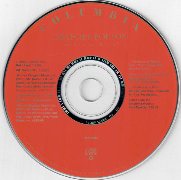 Michael Bolton : Said I Loved You...But I Lied (CD, Single)