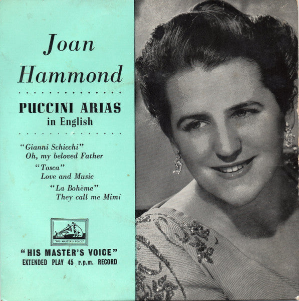 Joan Hammond : Puccini Arias In English (7", EP)