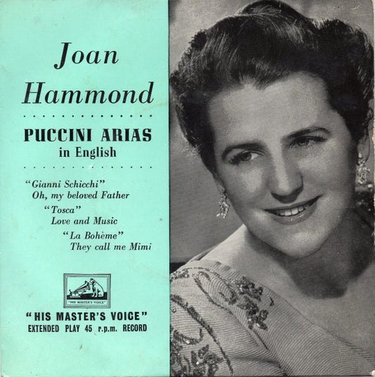 Joan Hammond : Puccini Arias In English (7", EP)
