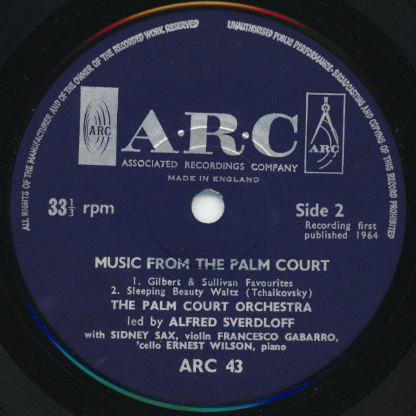 The Palm Court Orchestra : Music From The Palm Court (7")