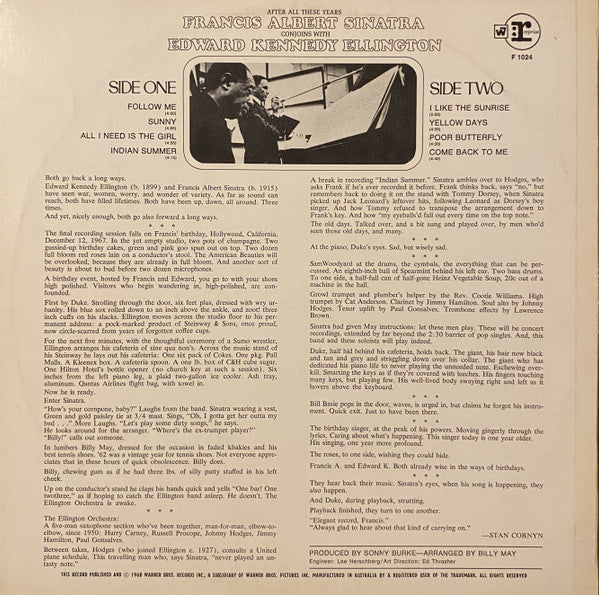 Frank Sinatra & Duke Ellington : Francis A. & Edward K. (LP, Album)