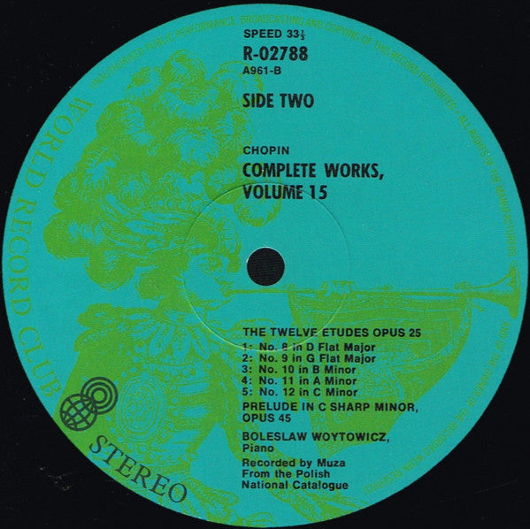 Frédéric Chopin : The Complete Works Of Frederic Chopin Volume 15 (LP, Album, Club, RE, 2nd)