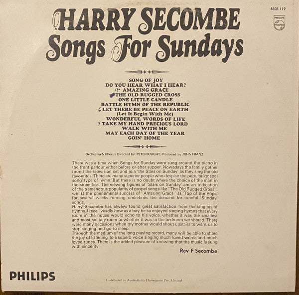 Harry Secombe : Songs For Sundays (LP)