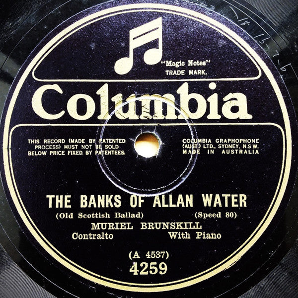 Muriel Brunskill : The Banks Of Allan Water / Sink, Red Sun (Shellac, 10", 80 RPM, Mono)