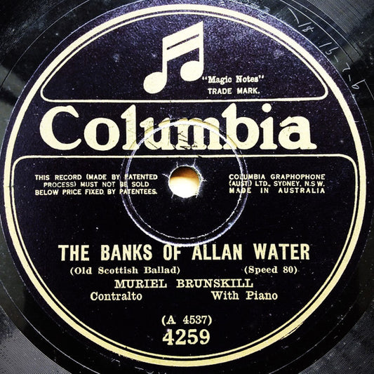 Muriel Brunskill : The Banks Of Allan Water / Sink, Red Sun (Shellac, 10", 80 RPM, Mono)