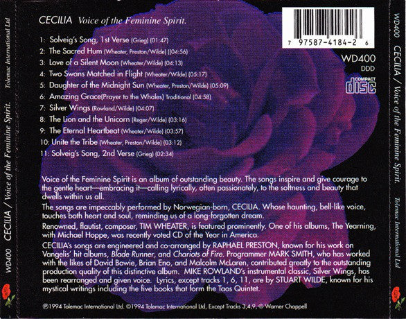 Cecilia (7) : Voice Of The Feminine Spirit (CD, Album)