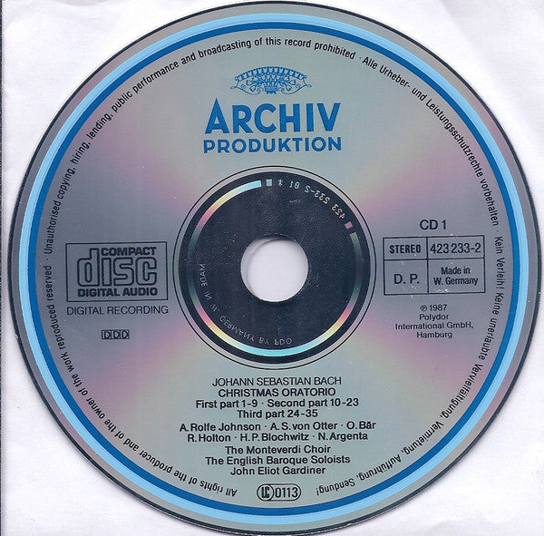 J.S. Bach* - John Eliot Gardiner : Christmas Oratorio = Weihnachtsoratorium = Oratorio De Noël (2xCD, Album, Ger)
