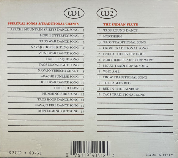 Various : Spiritual Songs, Traditional Chants & Flute Music Of The American Indian (2xCD, Comp)