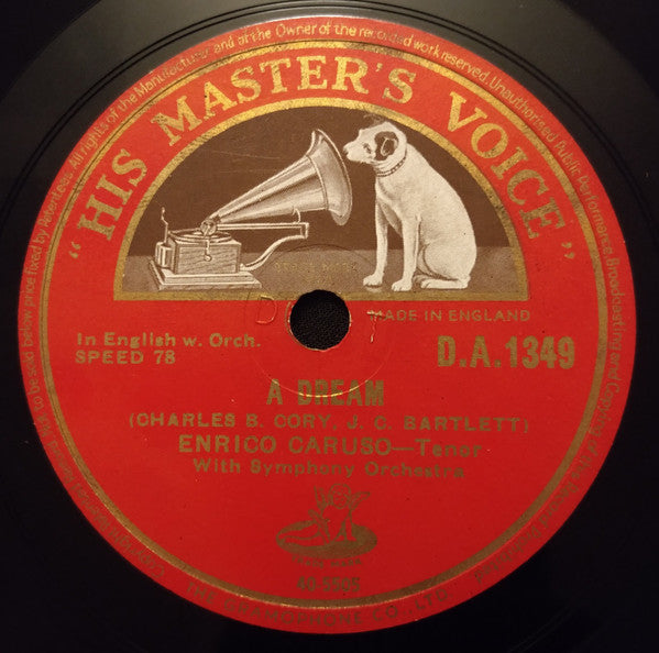 Enrico Caruso : A Dream / For You Alone (Shellac, 10", RE)