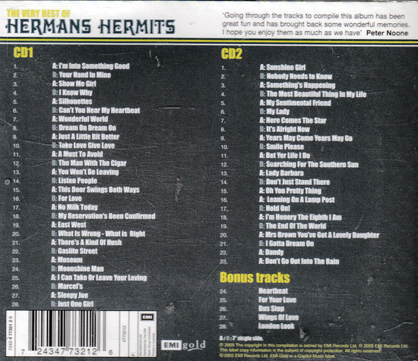 Herman's Hermits : The Very Best Of (2xCD, Comp, RM)