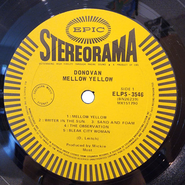 Donovan : Mellow Yellow (LP, Album, RE)