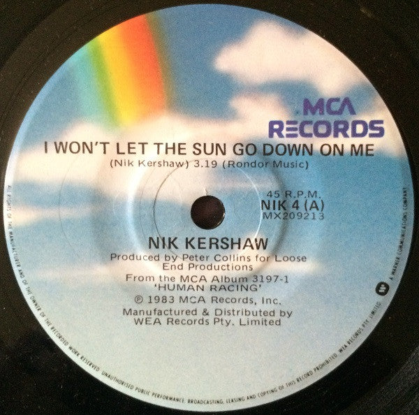 Nik Kershaw : I Won't Let The Sun Go Down On Me (7", Single, Gen)
