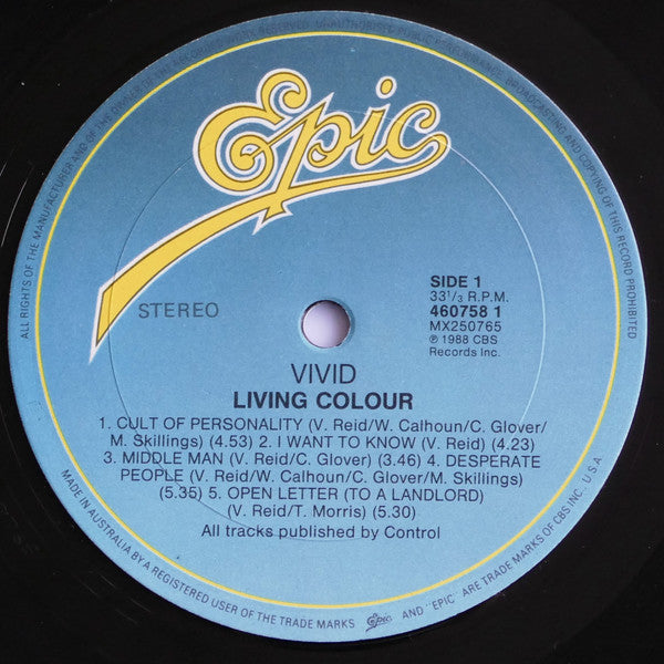 Living Colour : Vivid (LP, Album)