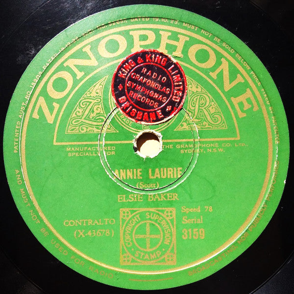 Elsie Baker : Annie Laurie / Ben Bolt (Shellac, 10", Mono)