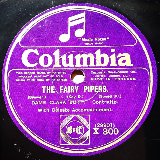 Clara Butt : The Fairy Pipers / My Treasure (Shellac, 10", 80 RPM, Mono)