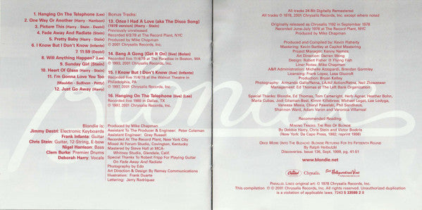 Blondie : Parallel Lines (CD, Album, RE, RM, Son)