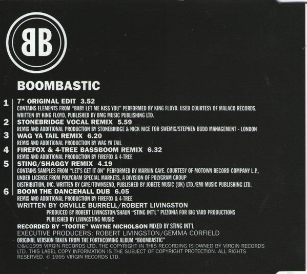 Shaggy : Boombastic (Remix Versions) (CD, Maxi)