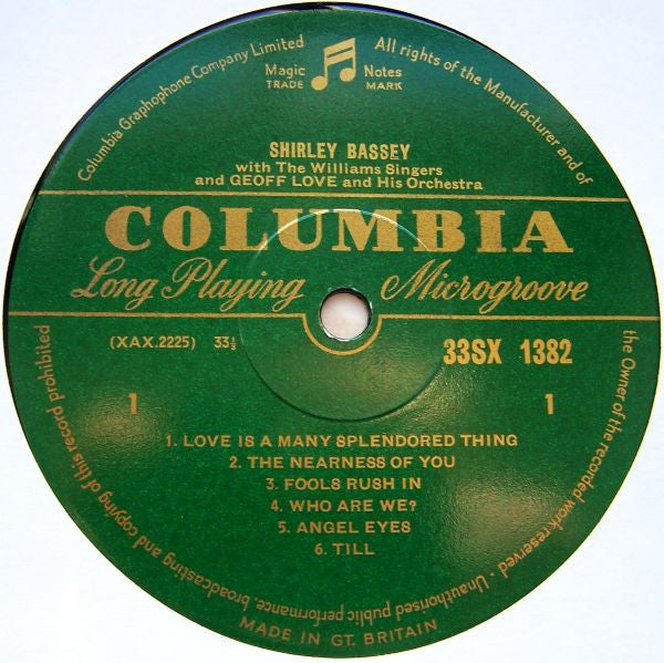 Shirley Bassey With The Williams Singers, Geoff Love & His Orchestra : Shirley Bassey (LP, Album, Mono)