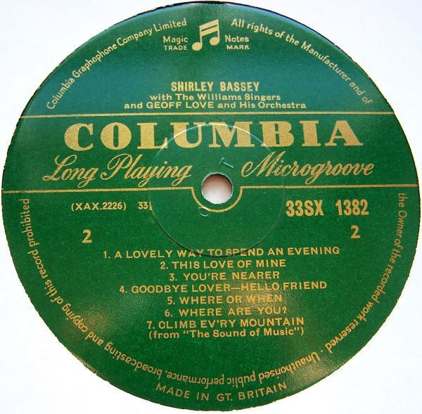 Shirley Bassey With The Williams Singers, Geoff Love & His Orchestra : Shirley Bassey (LP, Album, Mono)