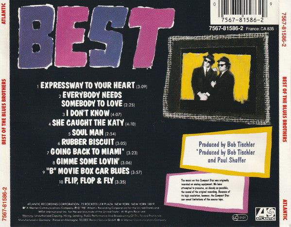 The Blues Brothers : Best Of The Blues Brothers (CD, Comp, RE)