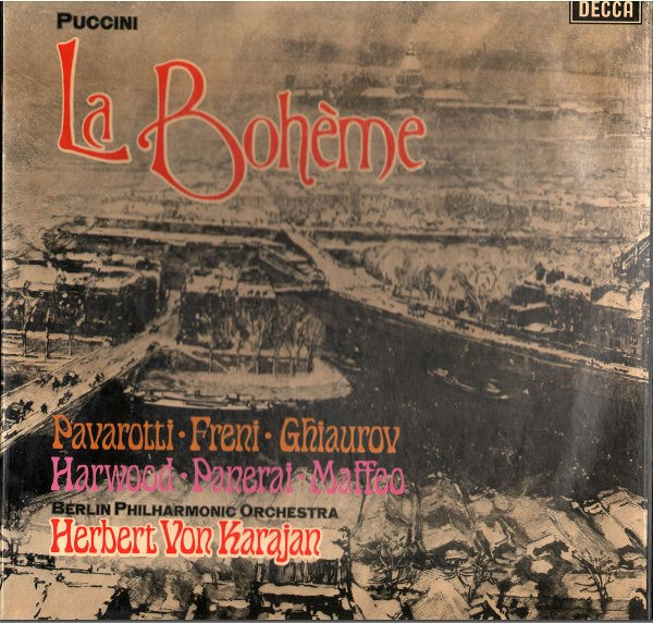 Puccini* - Pavarotti* · Freni* · Ghiaurov* · Harwood* · Panerai* · Maffeo* · Berlin Philharmonic Orchestra* · Herbert von Karajan : La Bohème (2xLP + Box)