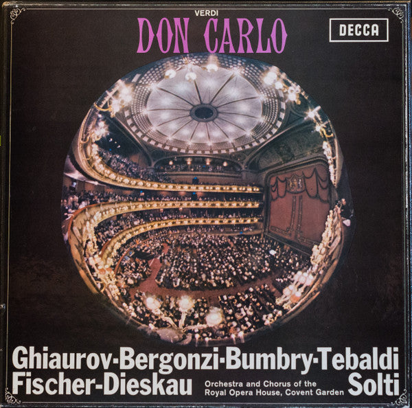 Giuseppe Verdi, Nicolai Ghiaurov · Carlo Bergonzi · Grace Bumbry · Renata Tebaldi · Dietrich Fischer-Dieskau, Chorus Of The Royal Opera House, Covent Garden & Orchestra Of The Royal Opera House, Covent Garden, Georg Solti : Don Carlo (4xLP, RE, Nar + Box)