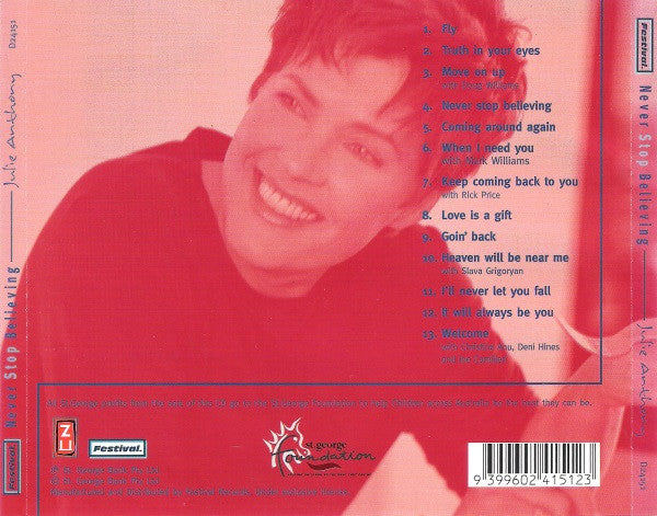 Julie Anthony : Never Stop Believing (CD, Album)
