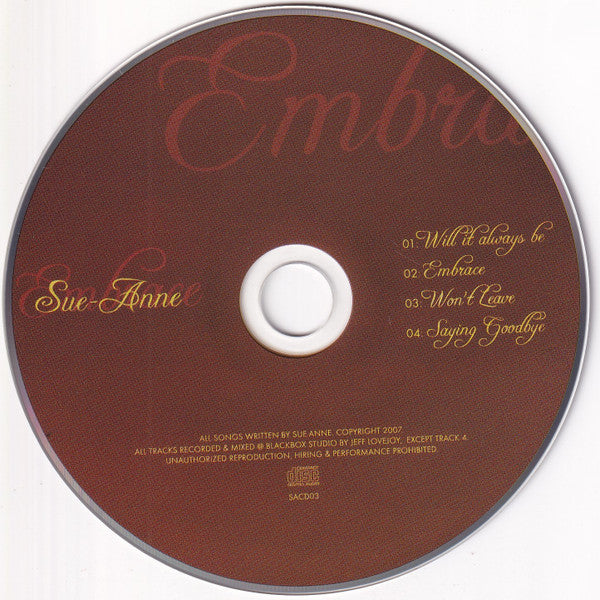 Sue-Anne Stewart : Embrace (CD, EP)
