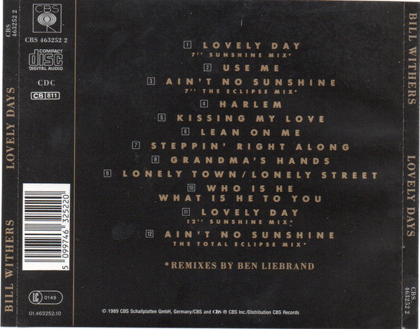 Bill Withers : Lovely Days (CD, Comp, RE)