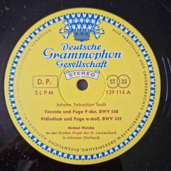 Helmut Walcha · J. S. Bach* : Orgelmusik (Grosse Orgel Der St. Laurenskerk, Alkmaar) (LP, Album)