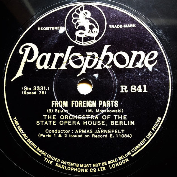 Staatskapelle Berlin, Armas Järnefelt : From Foreign Parts  (Shellac, 10", Mono)