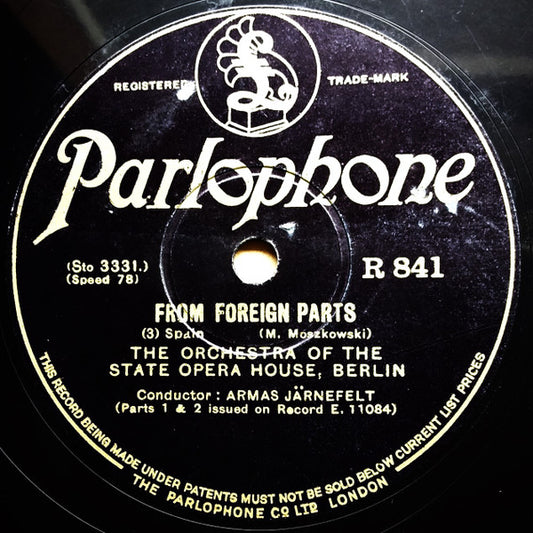 Staatskapelle Berlin, Armas Järnefelt : From Foreign Parts  (Shellac, 10", Mono)