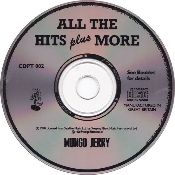 Mungo Jerry : All The Hits Plus More (CD, Comp, New)