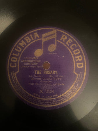 Clara Butt : The Rosary (Shellac, 10", S/Sided, Etch)