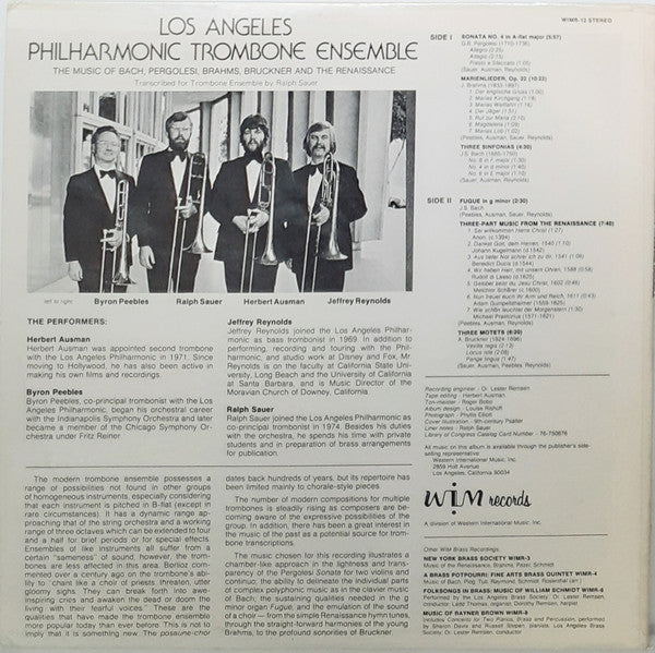 Los Angeles Philharmonic Trombone Ensemble : Los Angeles Philharmonic Trombone Ensemble Troupe! (LP, Album)